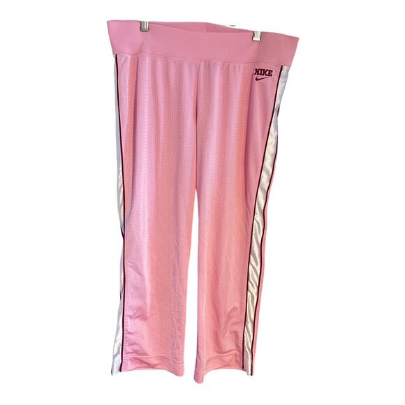 Nike Pink Joggers Women’s Size Medium– Satin Look Polyester Track Pants - Picture 1 of 5